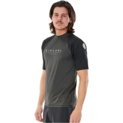 Rip Curl Mens Shock Waves Short Sleeve Rash Vest