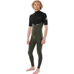 Rip Curl Mens E-Bomb 2/2mm Short Sleeve Zip Free Wetsuit